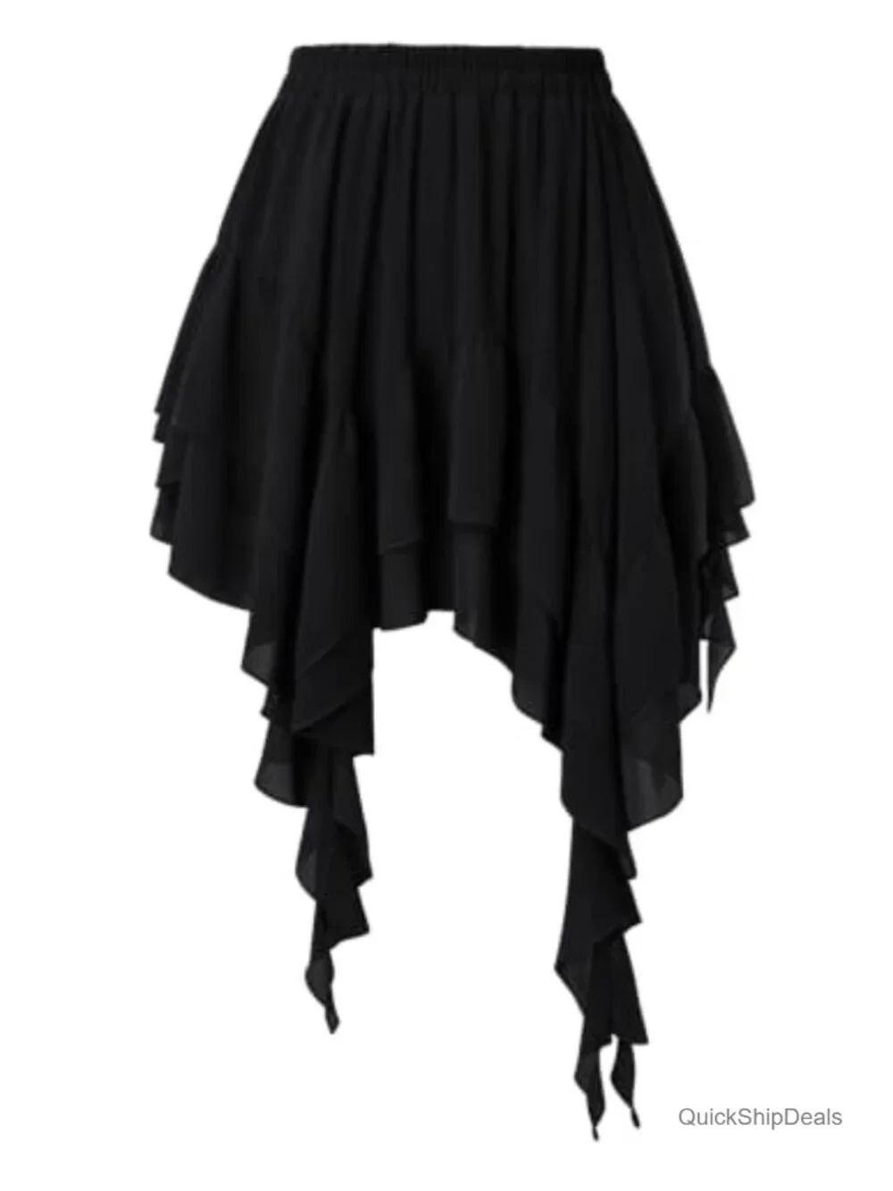 Boho Tiered Skort with Built-in Shorts, High Waist, Renaissance Style
